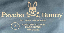 Load image into Gallery viewer, Psycho Bunny Mens Blue Pima Cotton Short Sleeve Crew Neck T-Shirt Size 6
