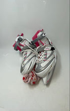Load image into Gallery viewer, Lake Placid Womens White And Pink Ratchet Buckle Ankle Ice Skates
