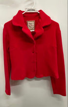 Load image into Gallery viewer, Womens Red Long Sleeve Notch Lapel Button Front Jacket Size Large
