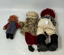 Load image into Gallery viewer, Set Of 3 Collection Of Rustic Rag Dolls Boyds Bears Bearwear Raggedy Ann Cloth
