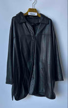 Load image into Gallery viewer, Centigrade Womens Black Long Sleeve Button Front Leather Jacket Size 3X
