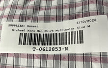 Load image into Gallery viewer, Michael Kors Mens Multicolor Cotton Long Sleeve Slim Fit Dress Shirt Size M
