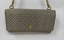 Load image into Gallery viewer, Tommy Hilfiger Womens Beige Gray Monogram Adjustable Strap Crossbody Bag
