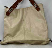 Load image into Gallery viewer, Womens Brown Cream Genuine Leather Inner Pockets Shoulder Bag
