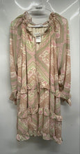 Load image into Gallery viewer, Petal+Pup Womens Multicolor Floral Long Sleeve Tie Neck Ruffle Shift Dress Sz XL

