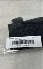 Load image into Gallery viewer, Coach Womens Black Signature Patent Leather Trim Mini Skinny ID Case Wallet
