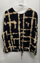 Load image into Gallery viewer, Zara Womens Beige Black Tie Dye Long Sleeve Blouse Top Sz XS Back Button Missing
