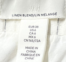 Load image into Gallery viewer, H&amp;M Womens White Black Pinstripe Button Front Long A-Line Skirt Size 6
