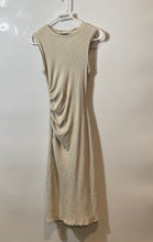 Load image into Gallery viewer, Zara Womens Beige Sleeveless Crew Neck Bodycon Dress Size Small
