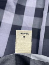 Load image into Gallery viewer, Authentic Burberry London Mens Black Gray Plaid Cotton Dress Shirt 14.5 Stained
