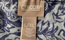 Load image into Gallery viewer, Chico's Womens Multicolor Batik Beauty Tassel V-Neck Sheer Poncho Blouse Sz L/XL
