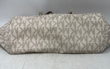 Load image into Gallery viewer, Michael Kors Womens Beige Signature Print Charm Inner Pocket Shoulder Bag
