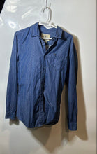 Load image into Gallery viewer, Zara Mens Blue Printed Cotton Long Sleeve Pockets Slim Fit Button-Up Shirt Sz M
