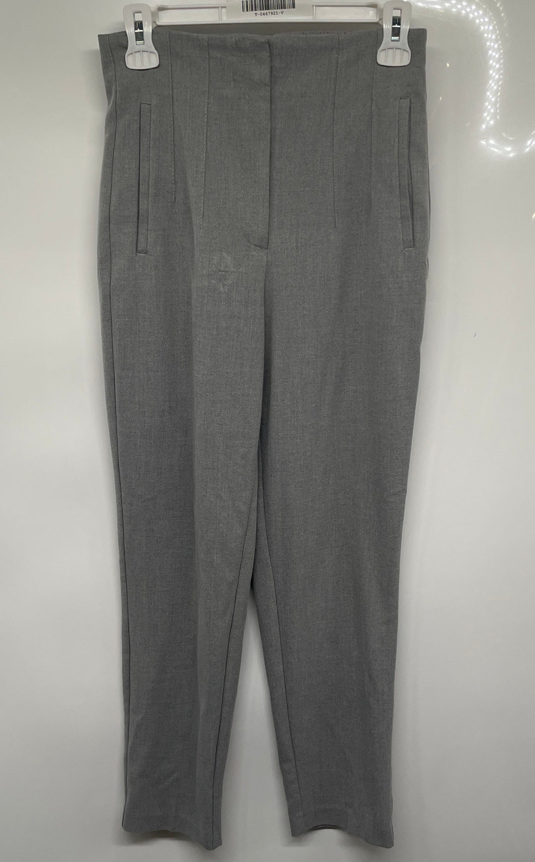 Zara Womens Gray Flat Front Pockets Straight Leg Trouser Pants Size Small
