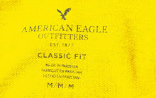 Load image into Gallery viewer, American Eagle Outfitters Mens Yellow &amp; Navy Blue Colorblock Polo Shirt Size M
