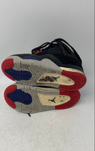 Load image into Gallery viewer, Nike Kids Air Jordan 4 Retro IB4388-003 Black Blue Red Sneaker Shoes Size 11C

