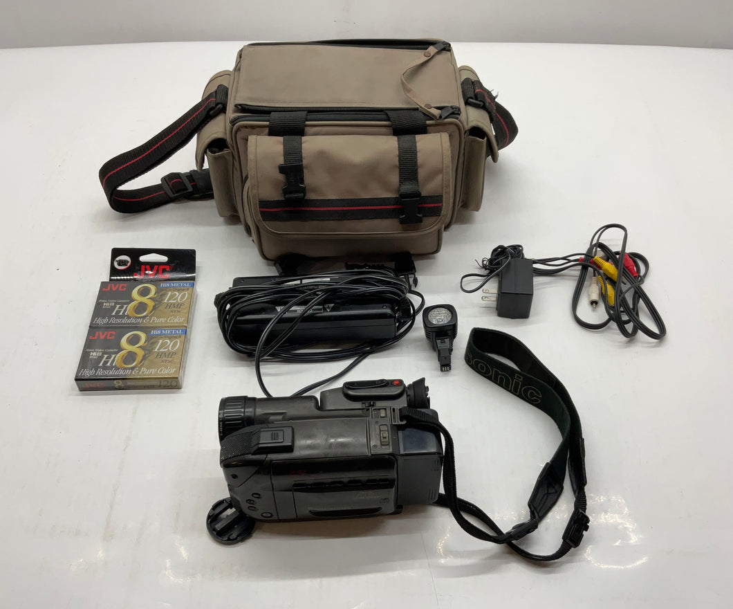 Panasonic Palmcorder Black Video Recorder Camera With Accessories Not Tested