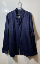 Load image into Gallery viewer, Tahari Mens Blue Geometric Print Regular Fit Stretch Button-Up Shirt Sz XL w/Tag

