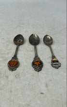 Load image into Gallery viewer, Lot Of 3 Pcs Silver-Tone Mixed Variety Landmark Design Souvenir Spoons

