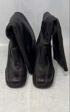 Load image into Gallery viewer, Franco Sarto Womens Brown Leather Block Heel Mid-Calf Riding Boots Size 8M
