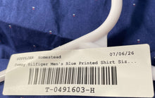 Load image into Gallery viewer, Tommy Hilfiger Mens Blue Printed Cotton Long Sleeve Slim Fit Dress Shirt Size XL
