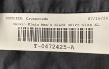 Load image into Gallery viewer, Calvin Klein Mens Black Cotton Slim Fit Performance Non-Iron Dress Shirt Size 16
