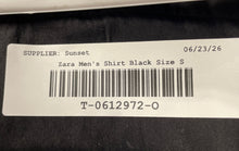 Load image into Gallery viewer, Zara Mens Black Cotton Spread Collar Long Sleeve Button-Up Shirt Size Small
