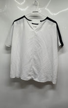 Load image into Gallery viewer, Alfani Womens White &amp; Black Colorblock Short Sleeve Blouse Top Size XS
