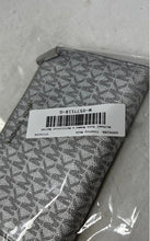Load image into Gallery viewer, Michael Kors Womens Gray Leather Signature Print Zipper Wristlet Wallet
