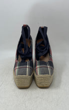 Load image into Gallery viewer, Polo Ralph Lauren Womens Madras Multicolor Plaid Wedge Espadrille Heels Size 10
