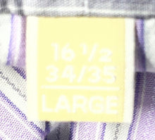Load image into Gallery viewer, Michael Kors Mens Purple Striped Long Sleeve Dress Shirt Size L 16.5 34/35
