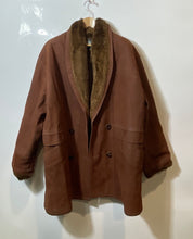 Load image into Gallery viewer, Vintage GV Mens Brown Shawl Collar Double-Breasted Coat Size XL Pit To Pit 20''
