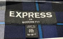 Load image into Gallery viewer, Express Mens Multicolor Plaid Cotton Modern Fit Dress Shirt Size XXL 18-18.5
