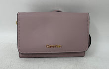 Load image into Gallery viewer, Calvin Klein Womens Light Purple Leather Adjustable Strap Lined Crossbody Bag
