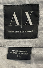 Load image into Gallery viewer, Armani Exchange Mens Gray Spread Collar Long Sleeve Button-Up Shirt Size Large
