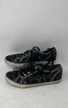Load image into Gallery viewer, Coach Womens Dee Q998 Black Silver Monogram Print Lace-Up Sneaker Shoes Size 6.5
