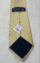 Load image into Gallery viewer, Brooks Brothers Mens Yellow Striped Keeper Loop Adjustable Pointed Tie With Tag
