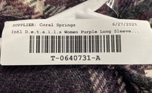 Load image into Gallery viewer, INTL D.e.t.a.i.l.s Womens Purple Plaid Long Sleeve Toggle Hooded Jacket Size L
