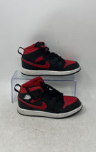 Load image into Gallery viewer, Nike Boys Air Jordan 1 Mid DQ8424-067 Black Red Lace-Up Sneakers Shoes Size 13C
