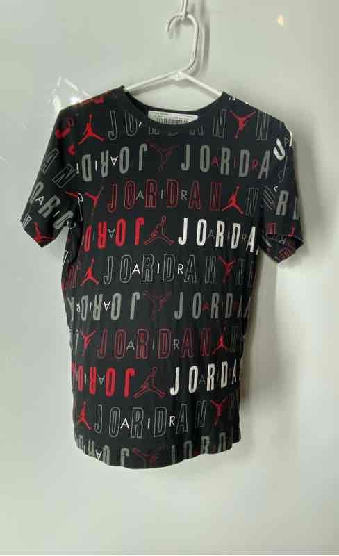 Jordan Boys Multicolor Logo Print Short Sleeve Crewneck Pullover T-Shirt Size L