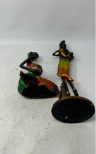 Load image into Gallery viewer, Set Of 2 Pieces Multicolor Home Decorative African Tribal Woman Statue
