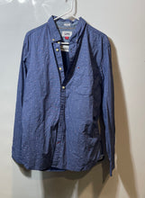 Load image into Gallery viewer, Tommy Jeans Mens Blue Polka Dot Print Long Sleeve Button-Up Shirt Size L
