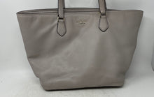Load image into Gallery viewer, Kate Spade New York Womens Gray Leather Inner Pocket Double Handle Tote Handbag
