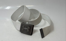 Load image into Gallery viewer, Under Armour White Embossed Logo Buckle Adjustable Webbing Golf Belt

