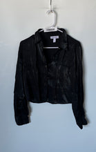 Load image into Gallery viewer, Nine West Womens Black Long Sleeve Collared Button-Up Shirt Size Small
