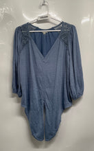 Load image into Gallery viewer, Max Studio Womens Blue V-Neck Lace Trim Shoulder Front Tie Blouse Top Size Small
