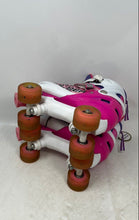 Load image into Gallery viewer, C-LUO Girls Cool Bear Pink And White Adjustable Roller Skates Size Medium

