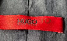 Load image into Gallery viewer, Hugo Boss Mens Black Striped Notch Lapel Pockets Three Button Blazer Size 44R
