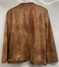 Load image into Gallery viewer, Alfred Dunner Womens Brown Studded Long Sleeve Open Front Jacket Size 14
