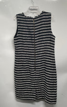 Load image into Gallery viewer, Karl Lagerfeld Womens Black And White Striped Sleeveless Shift Dress Size 14
